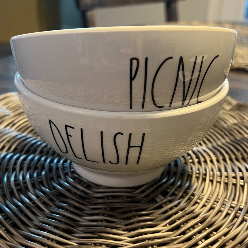 Rae Dunn White Melamine Bowls